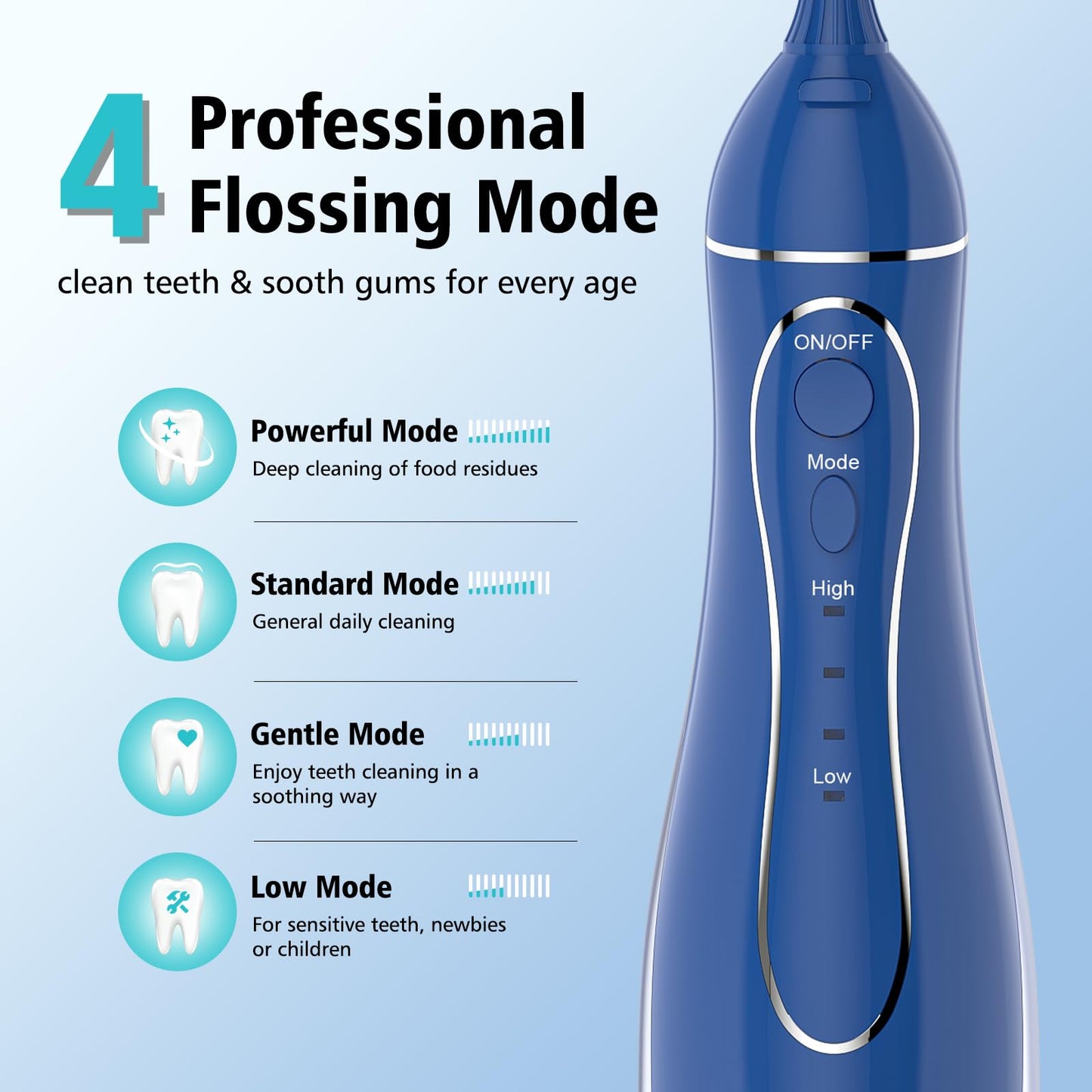 Leominor Water Flosser Pick for Teeth, 300ML Portable Oral Irrigator Upgraded Tank Removable,IPX7 Waterproof, Rechargeable Travel Teeth Cleaner, Professional Electric Flossing Machine (Pink)