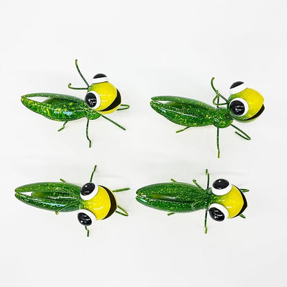 Metal Yard Art Cute Grasshopper Garden Decor Patio Porch Decorations Backyard Ornaments (4Grasshopper)