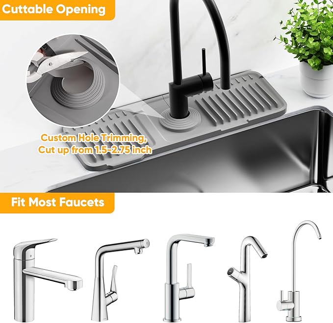 14.6 inch Faucet Mat for Kitchen Sink Splash GuardKitchen Sink Faucet Mat