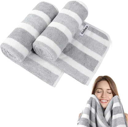KinHwa Microfiber Hand Towels for Bathroom Soft and Absorbent Face Towels Grey