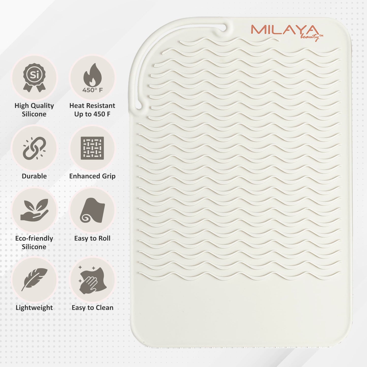 Heat Resistant Mat - Curling Iron Holder - Straightener pad - Flat Iron Holder - Silicone Mat for Hair Tools - Hot Tool Mat - Salon Tools - Hot Iron Holster - Vanity Mat - Vanity Accessories for Women
