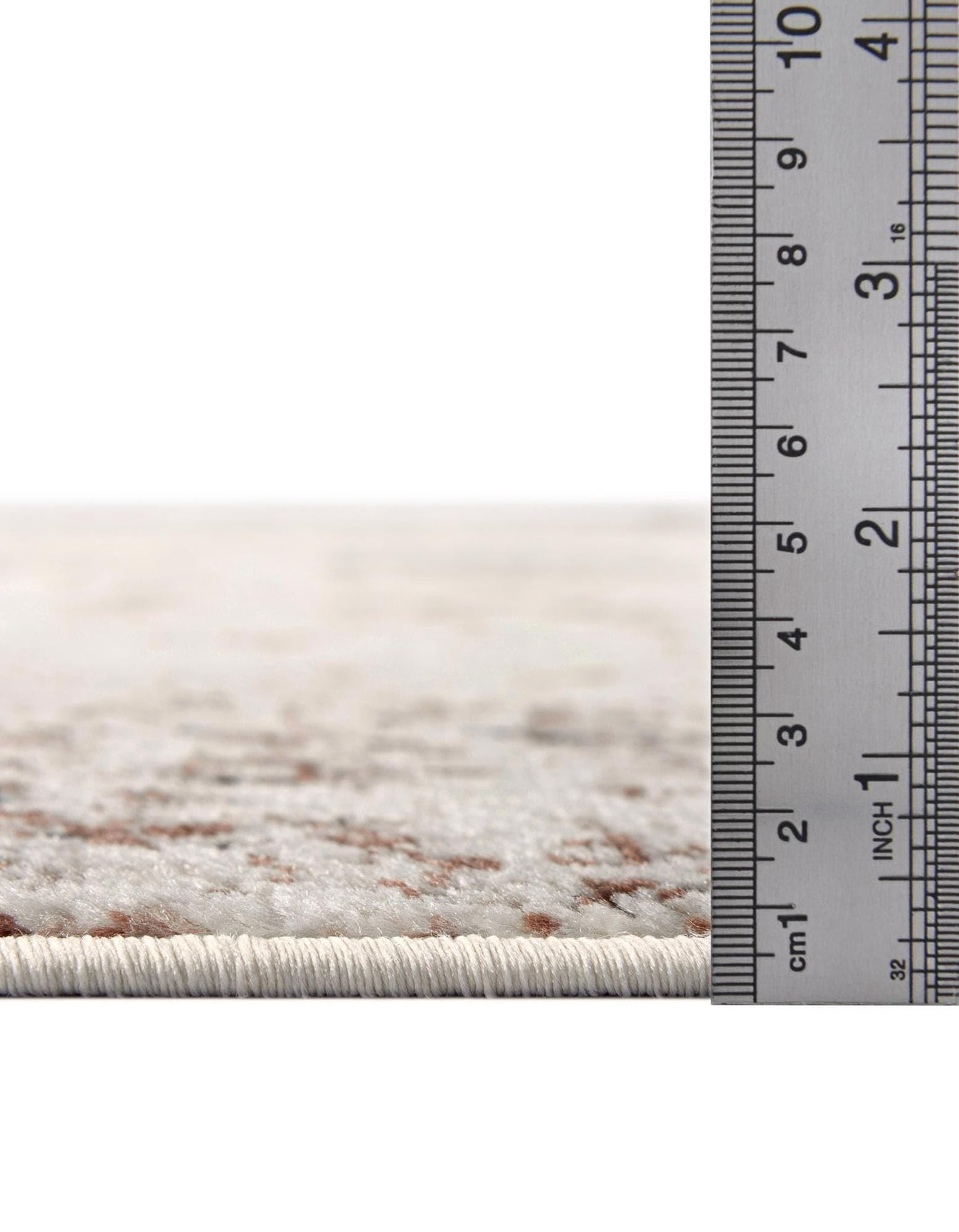 Rugs.com - Monte Carlo Rug – 5 Ft Square Beige Easy-Clean Rug – Distressed Medallion for Living Rooms, Bedrooms, and Entryways