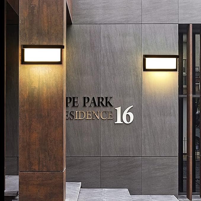 Outdoor Porch Wall Light Modern LED Wall Sconces 18W 3000K Wall Mounted Wall lamp Aluminum Wall Lights fixtures Suitable for Garage, Living Room, Terrace