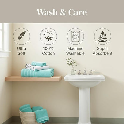 Modern Threads Organic Vines 6-Piece 100% Cotton Towel Set – Yarn Dyed Jacquard