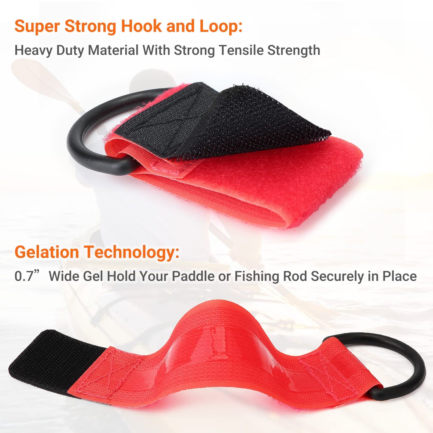 Boncas Paddle Leash Stretchable Kayak Paddle Coiled Leash for Kayak and SUP Paddles, Fishing Poles Rods 4 Pack