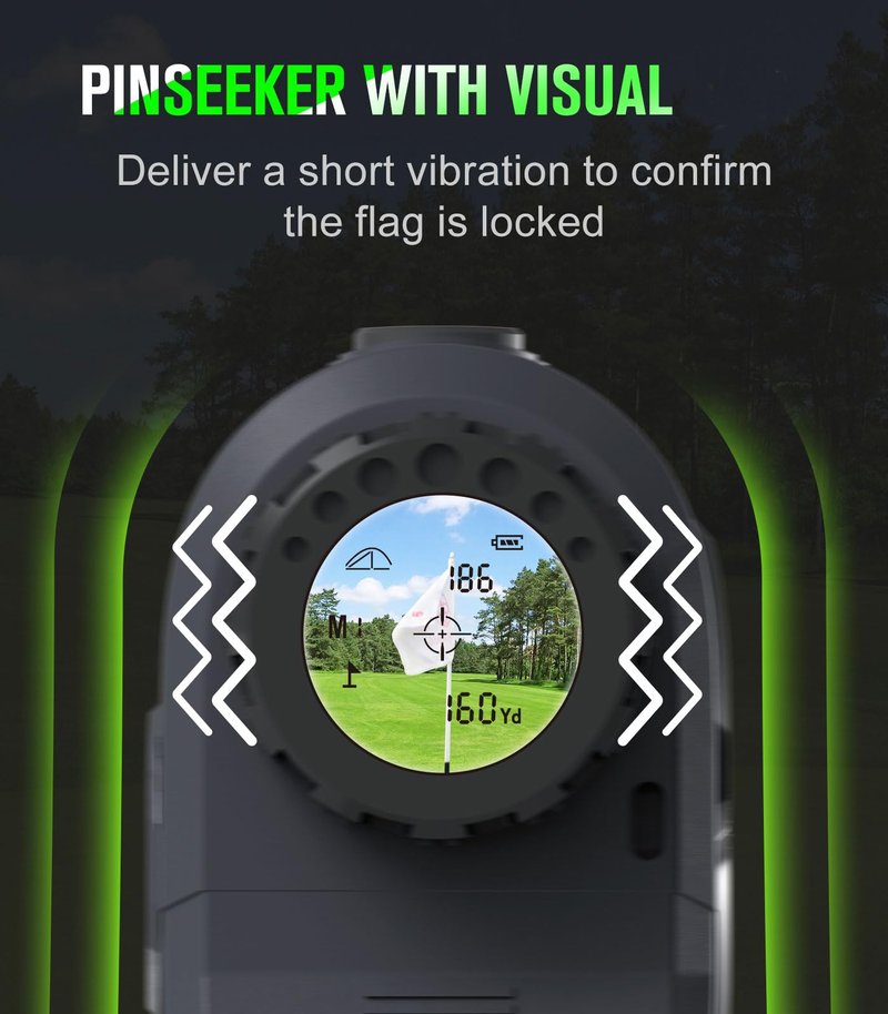 GAKOLF Golf Rangefinder with Slope Switch and Fast Acquisition︱650 Yard Range Finder Golfing with Flag Lock Vibration and Magnetic for Golfers