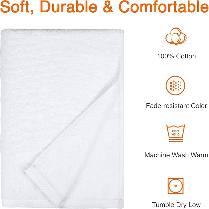 Amazon Basics 2-Piece Quick-Dry Oversize Bath Towel, 100% Cotton