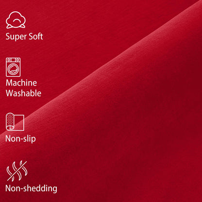 Softlife Red 4x6 Area Rug for Bedroom Living Room, Solid Non-Slip Fluffy Carpet with Soft Low Pile for Kids Boys Girls, Machine Washable Fuzzy Aethetic Rugs Home Dorm Decor
