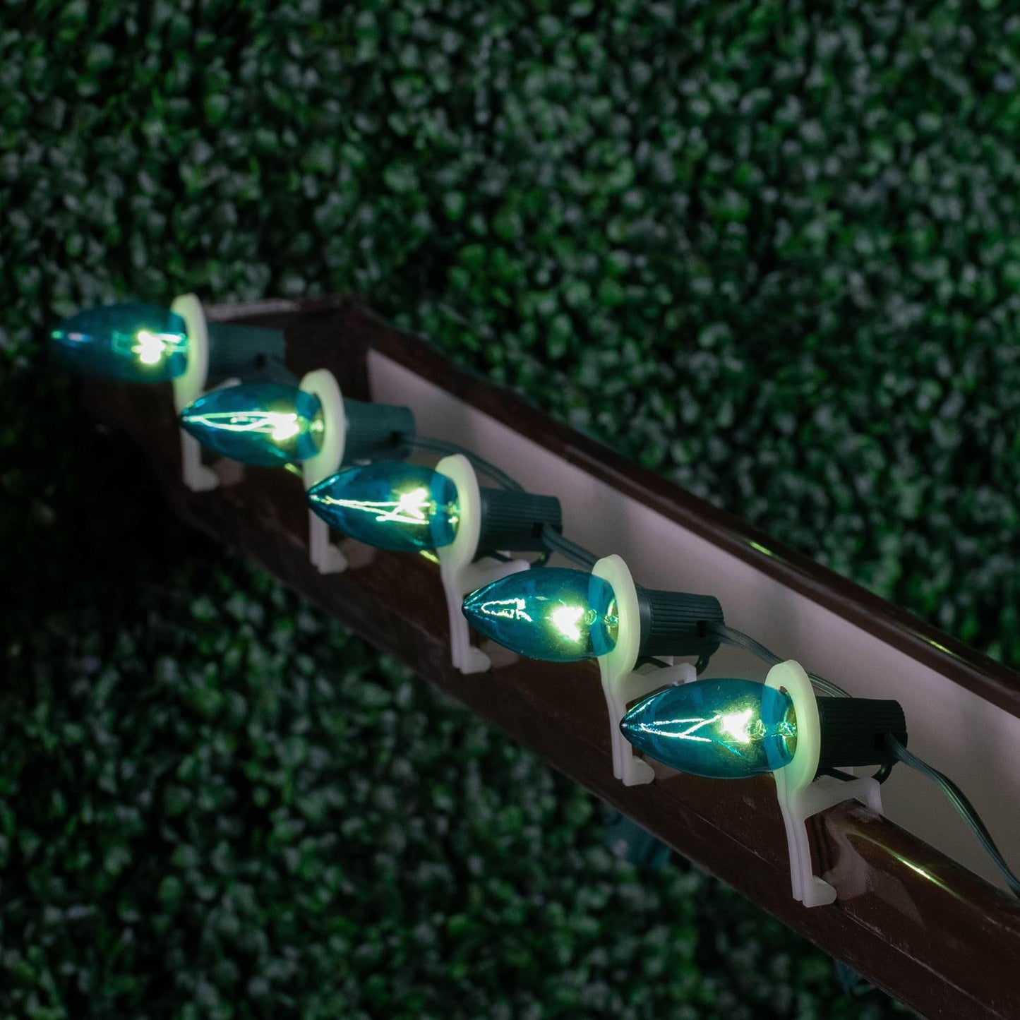 Novelty Lights Christmas Replacement Bulbs - Outdoor Individual Bulbs for Events, Holiday Parties, Patios, and More - C7/E12 Candelabra Base, 5 Watt Lights (Teal, 25 Pack)