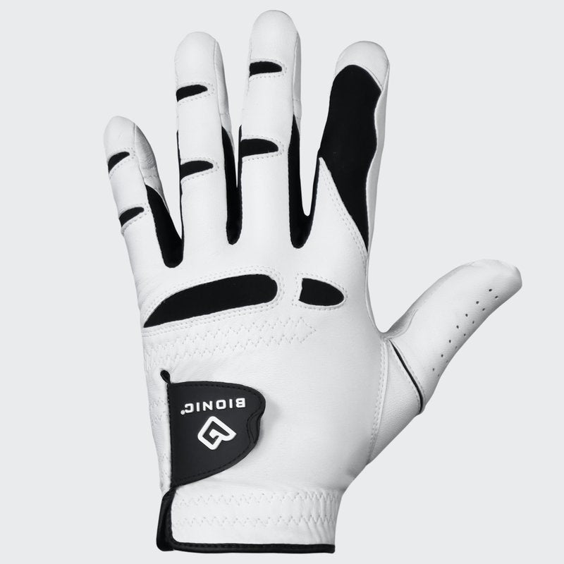 Bionic Men's StableGrip with NaturalFit 2.0 Golf Glove with Dual Expansion Thumb for Best Fit - Premium Cabretta Leather… (White, Small, Right)