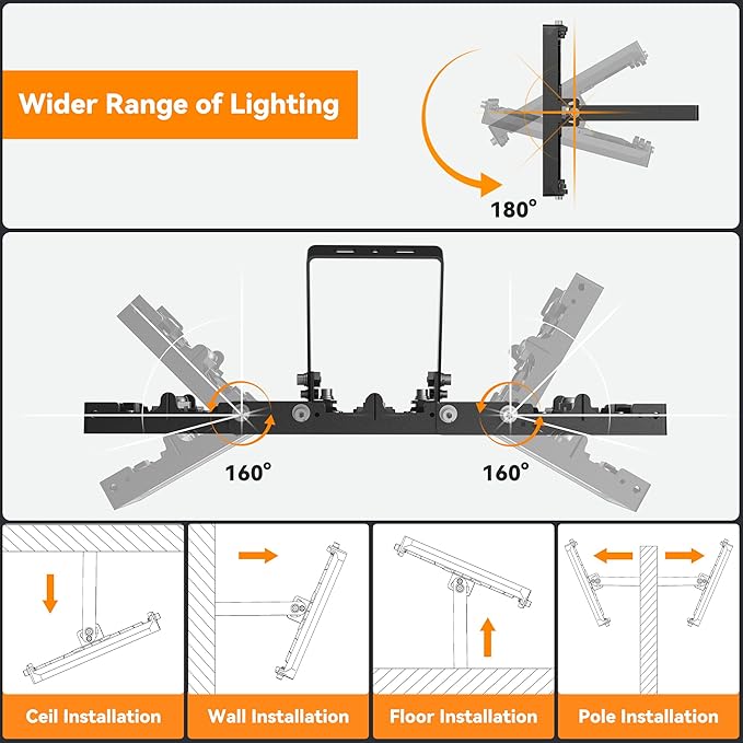 600W LED Flood Light Outdoor, 60000LM Super Bright Stadium Light, IP66 Waterproof 6000K Daylight, 3 Heads Adjustable Outdoor Floodlights for Backyard, Parking Lot,Stadium, Field(2 Pack)