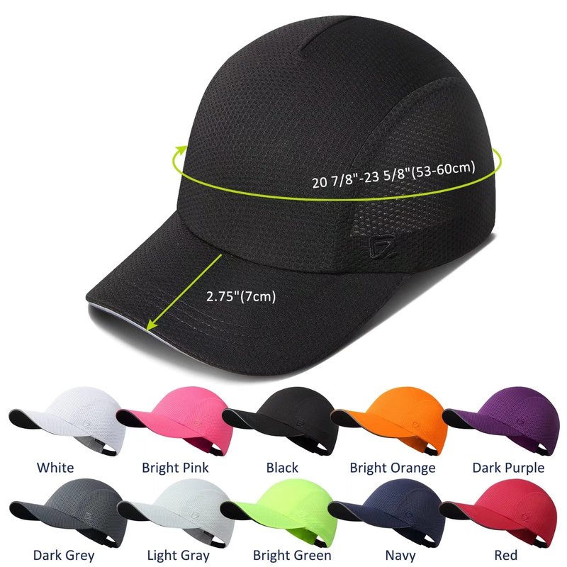 GADIEMKENSD Women's Race Day Running Hat Performance 100% Polyester Baseball Cap - Excellent Ventilation, Lightweight, Reflective Safety Ponytail Hats for Exercise Golf Hiking Beach Workout Gym Black