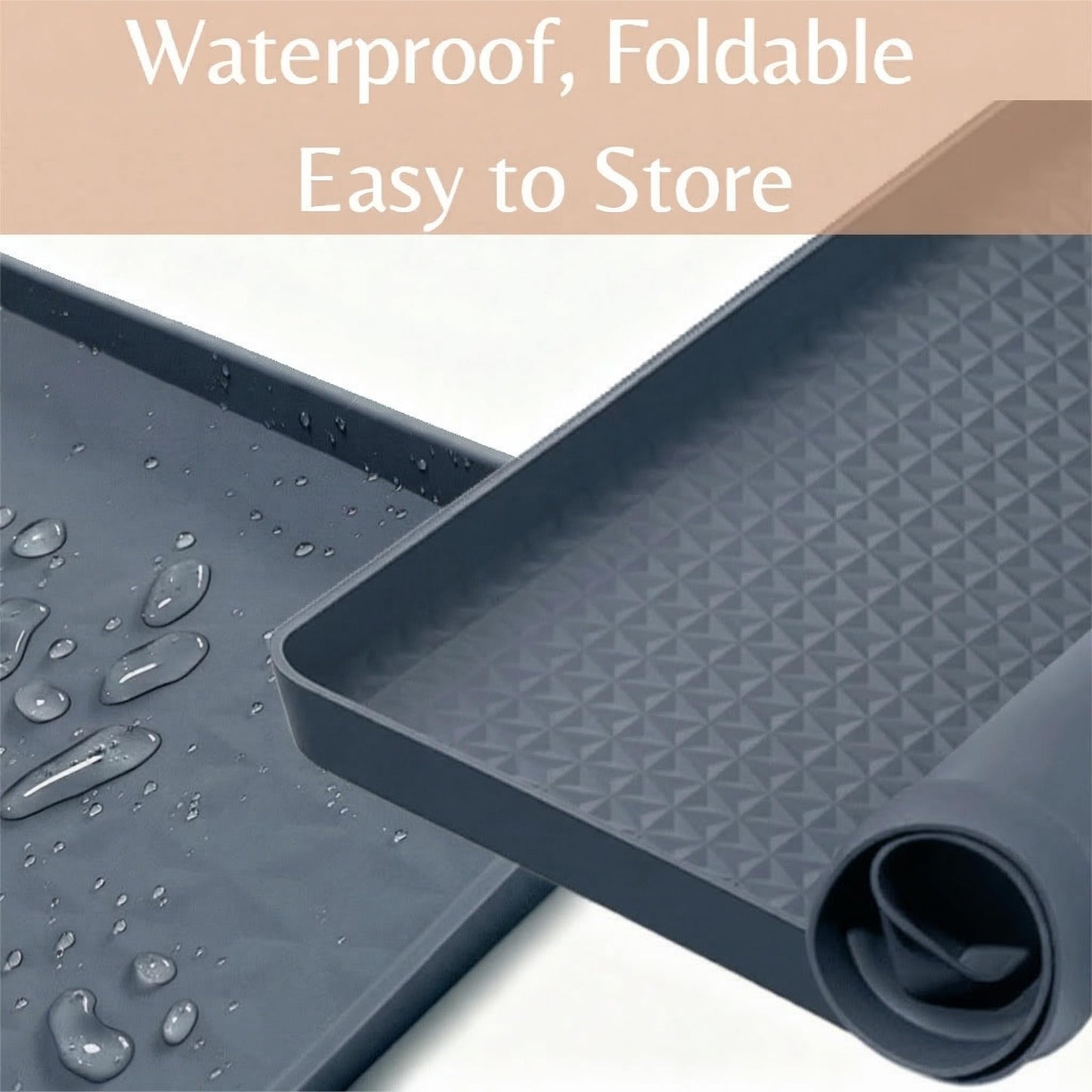 Cat Litter Mat 51" x 25.6" XL Silicone Litter Box Mat, Waterproof Non-Slip Kitty Litter Mat - Easy to Clean for Multi-Cat & Automatic Litter Boxes, Cat Mat for Litter Box with Raised Lip