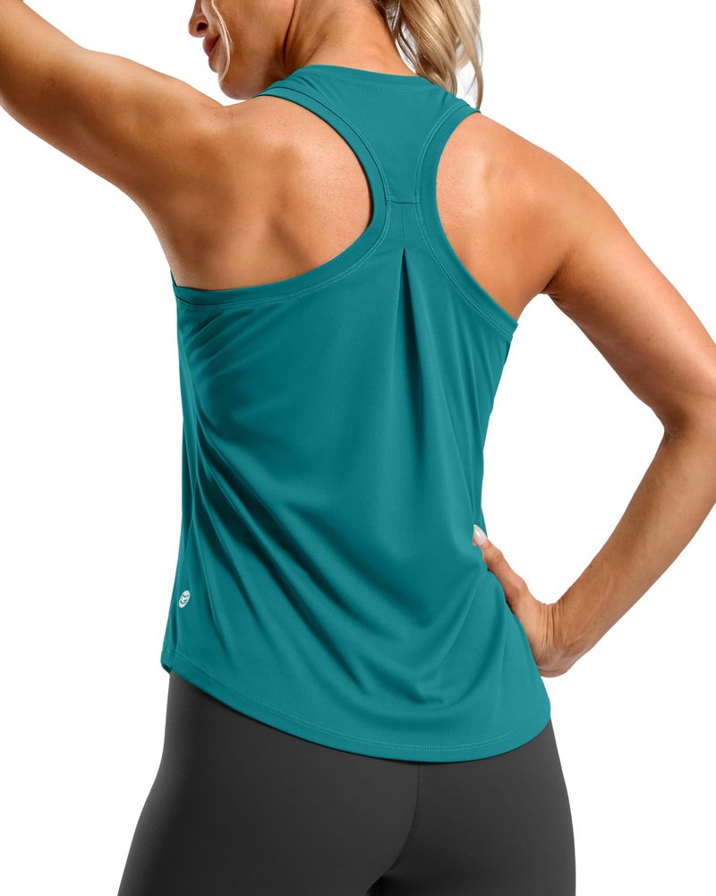 G Gradual Women's Workout Tank Tops Racerback Athletic Yoga Tops Loose Fit Sleeveless Running Gym Sports Shirts for Women(Teal,XL)