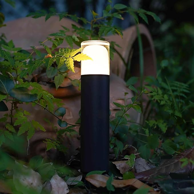 GOODSMANN 8PK Outdoor Low Voltage Bollard Lights 2W 2700K Warm White LED Landscape Pathway Light Kits Bronze Color