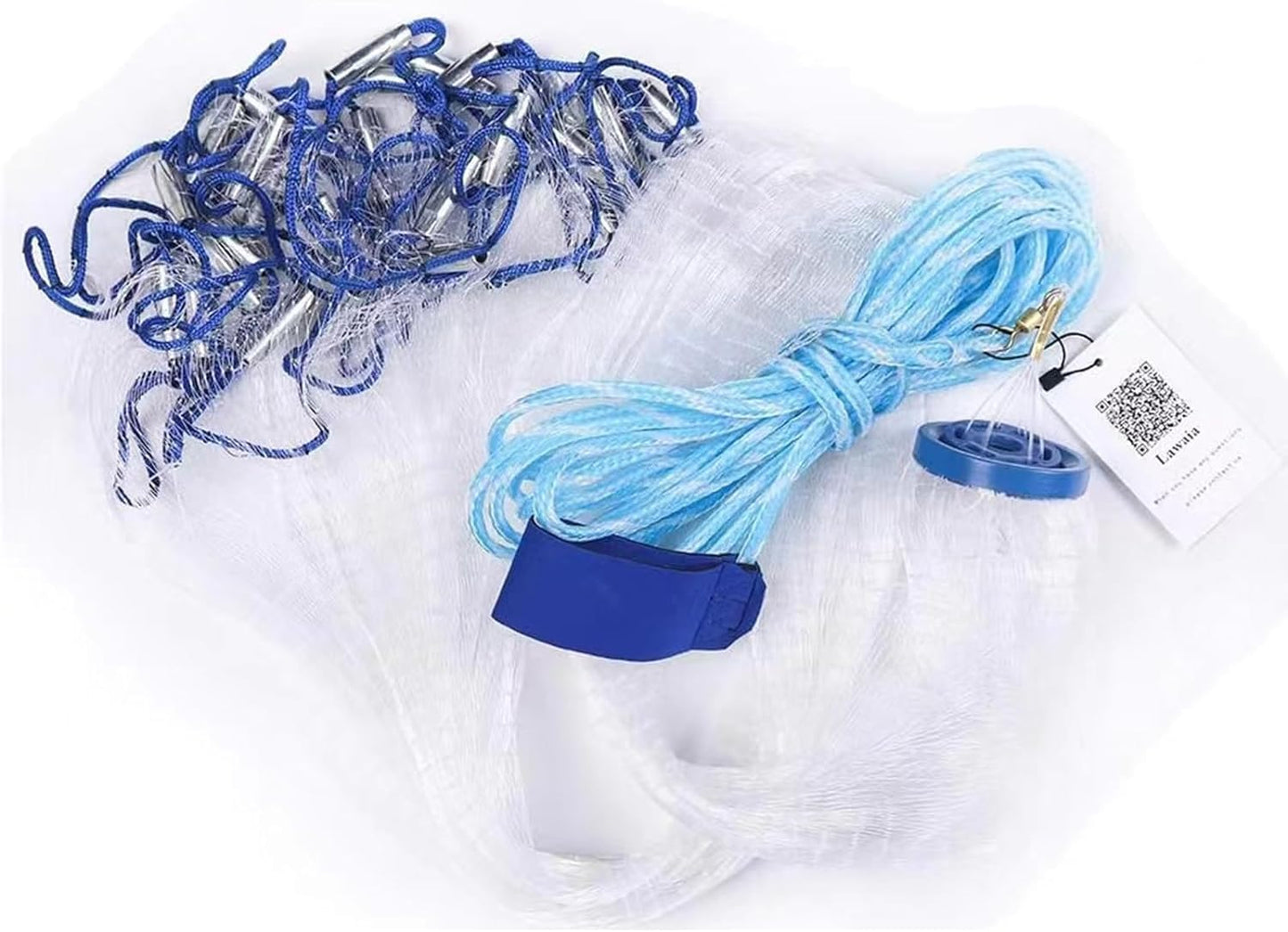 Lawaia Cast Net Cast Nets for Fishing Hand Throw Bait Nets 1/2 inch Mesh Freshwater Saltwater Fish Gear - Ideal for Shrimp, Fish & Fly Fishing with 3FT Radius
