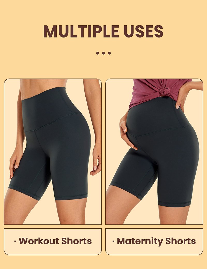 CRZ YOGA Butterluxe Super High Waist Biker Shorts 6"- Yoga Workout Womens Buttery Soft Over Belly Melanite Medium