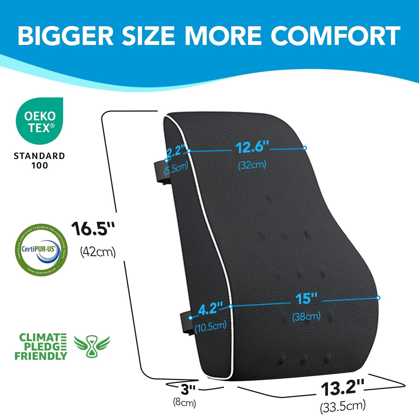 Lumbar Support Pillow for Office Chair, Office Home Essentials,Gifts for Mom,Dad, Back Support Pillow for Car, Chair Cushions,Back Pain Relief Improve Posture,Mesh Cover Double Adjustable Straps
