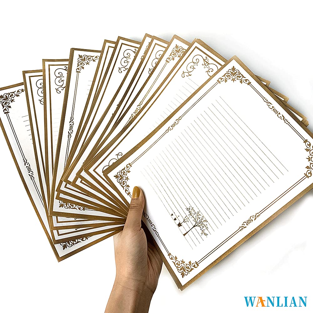72 Pcs Retro Writing Stationery and Envelope Set, 48 Pieces of Stationery + 24 Envelopes, Suitable for Making Invitations