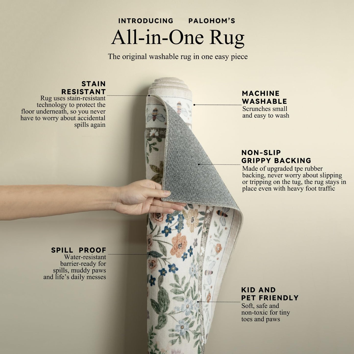 Washable Kitchen Rug Runners for Hallways: 2'6"x8' Bedroom Rug Non Slip Low Pile Soft Stain Resistant Floor Carpet Runner Rug for Kitchen Indoor Entryway Hallway Laundry Room Beside Farmhouse