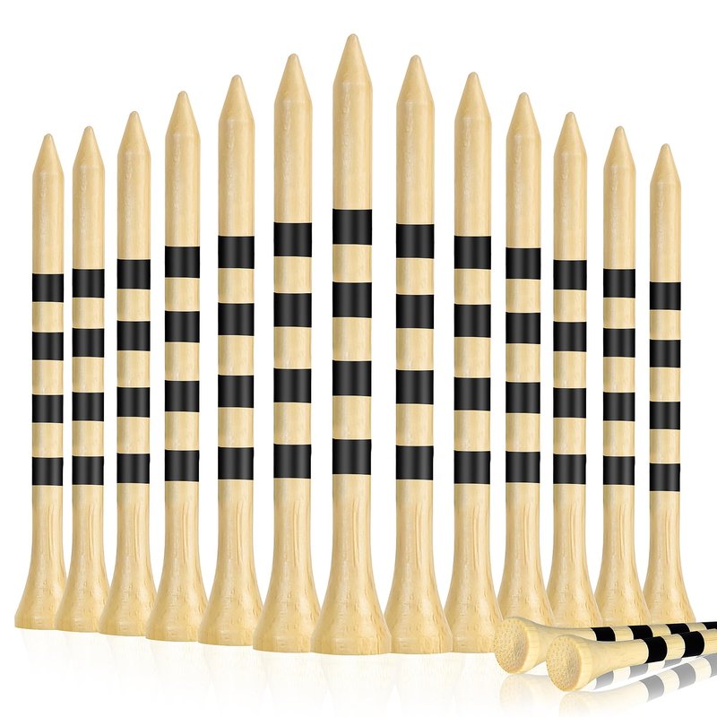 Seticek Natrual Wooden 2-3/4" Golf Tees 100 Pack,Biodegradable Bamboo Golf Tees,More Sturdy and Stable,Natural Color