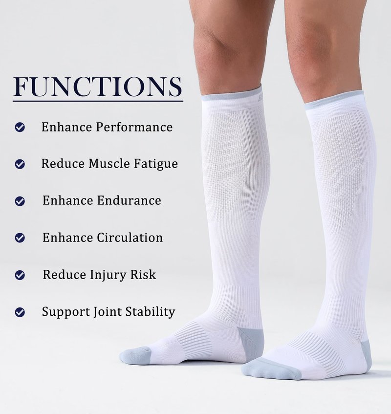 Bevigorio 3pairs Compression Socks for Women Men 15-20mmHg Circulation Cushion Knee High Support Socks Athletic Daily 3pairmix S/M