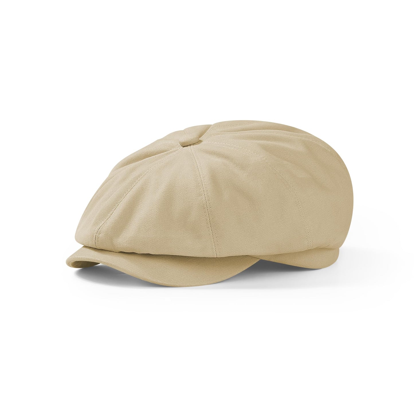 KUJUHA Newsboy Cap for Men Flat Cap 100% Cotton Irish Gatsby Ivy Golf Cabbie Hat Driving Hat Khaki