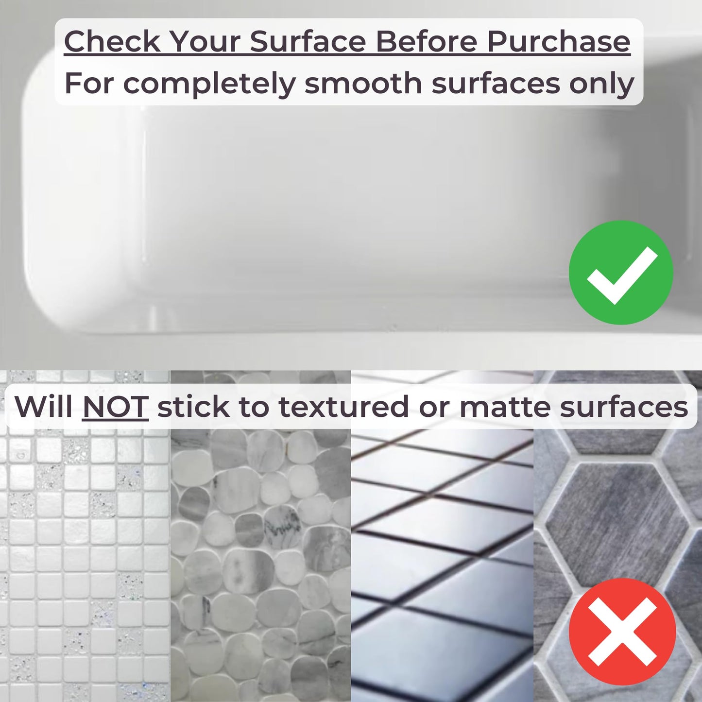 LUMA HOME Non Slip Shower Mat for Bathtub, Beige TPE Bath Mat with Strong Suction Cups, Quick-Dry Drain Holes, Soft Textured Surface, Spa-Inspired, 30x17 Inch