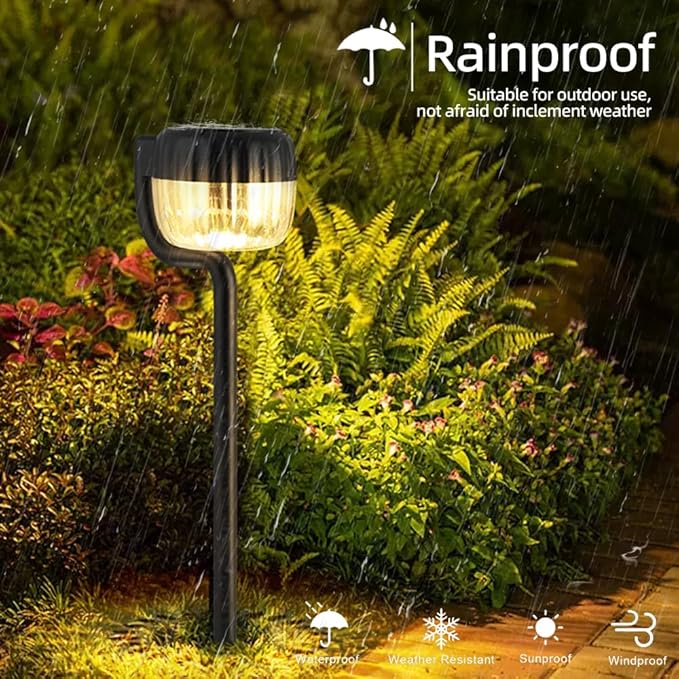 Outdoor Solar Pathway Lights, IP64 Waterproof Solar Powered Landscape Spot Light, 2 Pack Solar Decoration Garden Lights for Yard,Porch,Walkway,Driveway