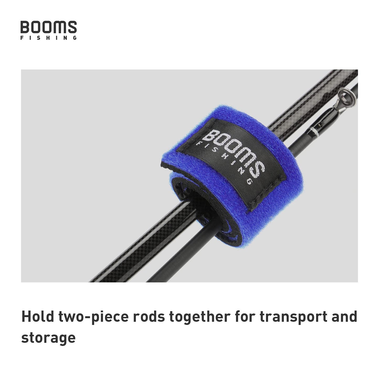 Booms Fishing RS3 Fishing Rod Wrap Pole Straps, Assorted Colors 9.6" 12pcs