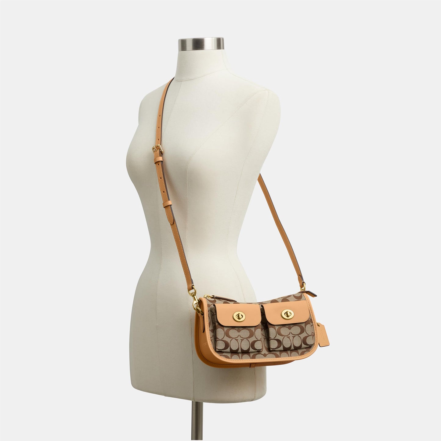 COACH Women's Twin Turnlock Waverly Bag, Jacquard, One Size