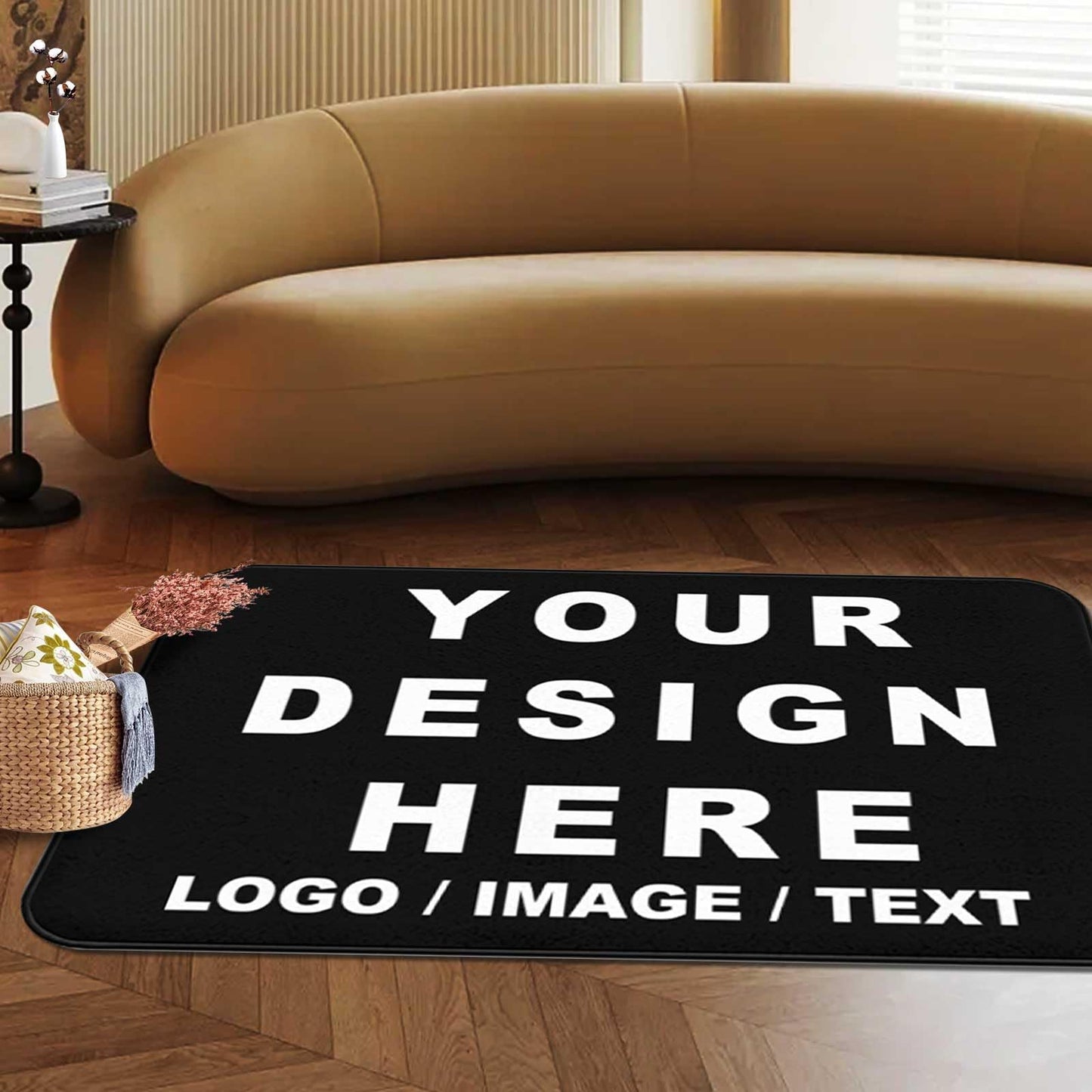 Made USA Personalized Rug Custom Rug Carpet with Your Image Logo Text Photo, Anti Slip Door Mat Decorative for Bedroom Room Office Balcony Sign Gifts 20 x 32 Inch