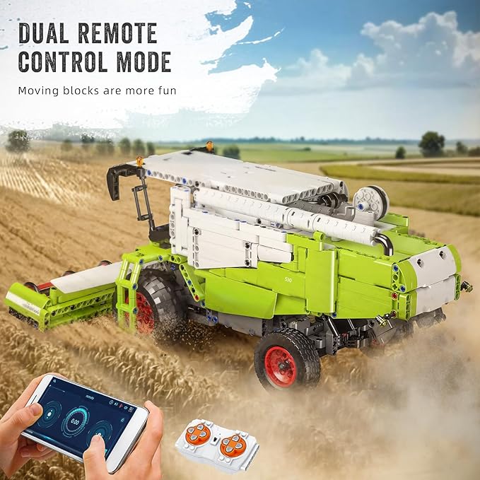 Mould King 17014 Wheat Harvester Building Block Set Tractor Toy Building Kit for Adults 14+ 1265 PCS Farm Truck Construction Vehicles Set