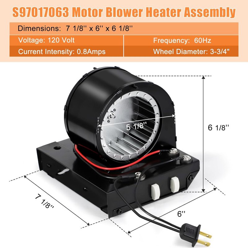 Heater Motor Assembly Replacement for Broan NuTone 655, 656, 658 | Blower Fan for Bathroom Exhaust