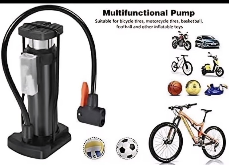Foot Activated Bike Pump, Portable Mini Bicycle Tire Pump with Aluminum Alloy, Universal Presta and Schrader Valve Compatible for Road, Mountain and Bikes