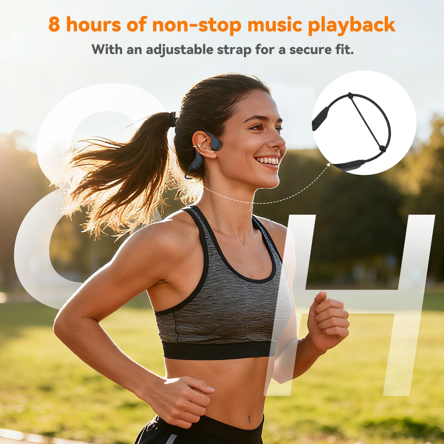 RR SPORTS Bone Conduction Bluetooth Headphones-SwimBeats,IP68 Waterproof Swimming Headphones with 32GB MP3 Player, Lightweight Open Ear Design for Swimming/Surfing/Marathon/Cycling(Orange