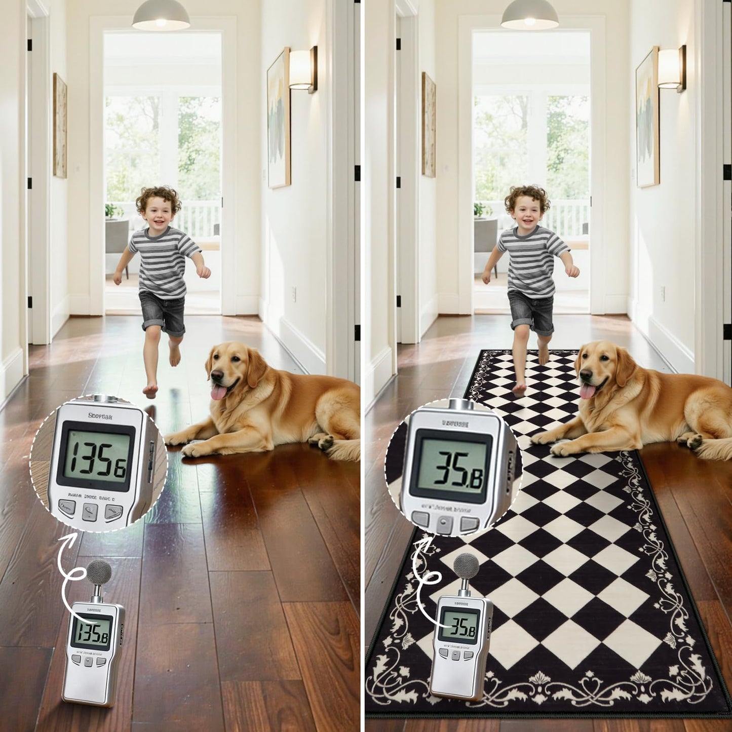 Zealude Moroccan Trellis Black and White Runner Rug 2.5x8 Washable Carpet Runners for Hallway 8ft, Soft Low Pile Checkered Bathroom Rug Gingham Print Kitchen Mordern Plaid Carpet for Bedsides Laundry