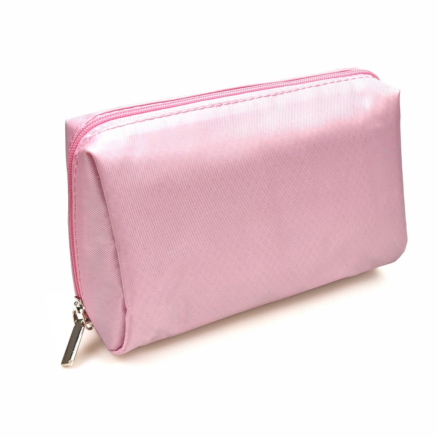 VOFOON Travel Makeup Bag, Small Cosmetic Bag for Women, Wide-open Make up Organizer Purse Toiletry Bag for Cosmetics Toiletries Accessories (Pink, S)