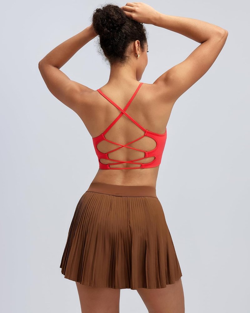 Sports Bras for Women - Sexy Crisscross Back Seamless Design | Medium Support with Removable Pads