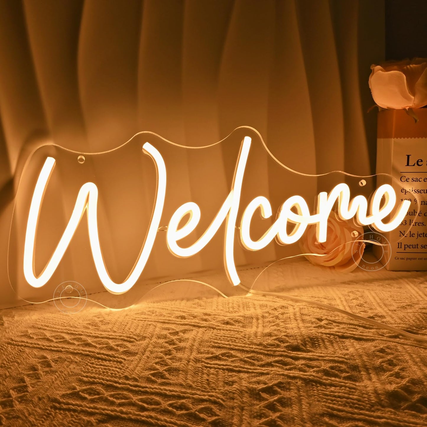 SYLHOME Welcome Led Neon Light Sign Business Open Windows Home Door Wall Sign Decor Bar Pub Store Shop Come In Neon Wedding Birthday Party Sign 15.75" X 6.5" USB