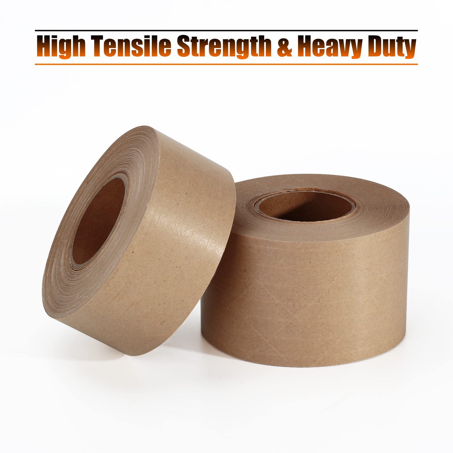 LLPT Kraft Paper Gummed Tape 2.75” x 66 Yards 4 Pack Reinforced Fiberglass Water Activated Kraft Tape Brown Packing Tape Heavy Duty for Mailing Shipping Sealing Boxes (PGB7060R04)