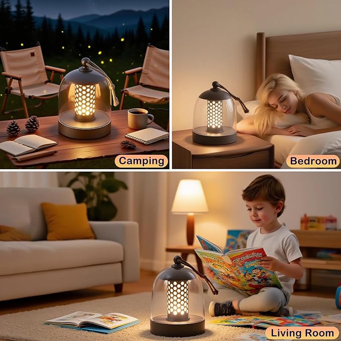 Cordless Rechargeable Lamp,Shower Lamp Waterproof Inside Shower,Portable Battery Operated,Acrylic Shade Touch Dimmable Desk for Living Room,Bedroom,Kitchen,Camping