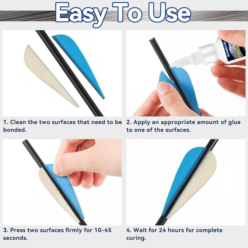 Fletching Glue - Instant Clear Adhesive for Carbon Arrows | 30g for Vanes, Feathers & Inserts