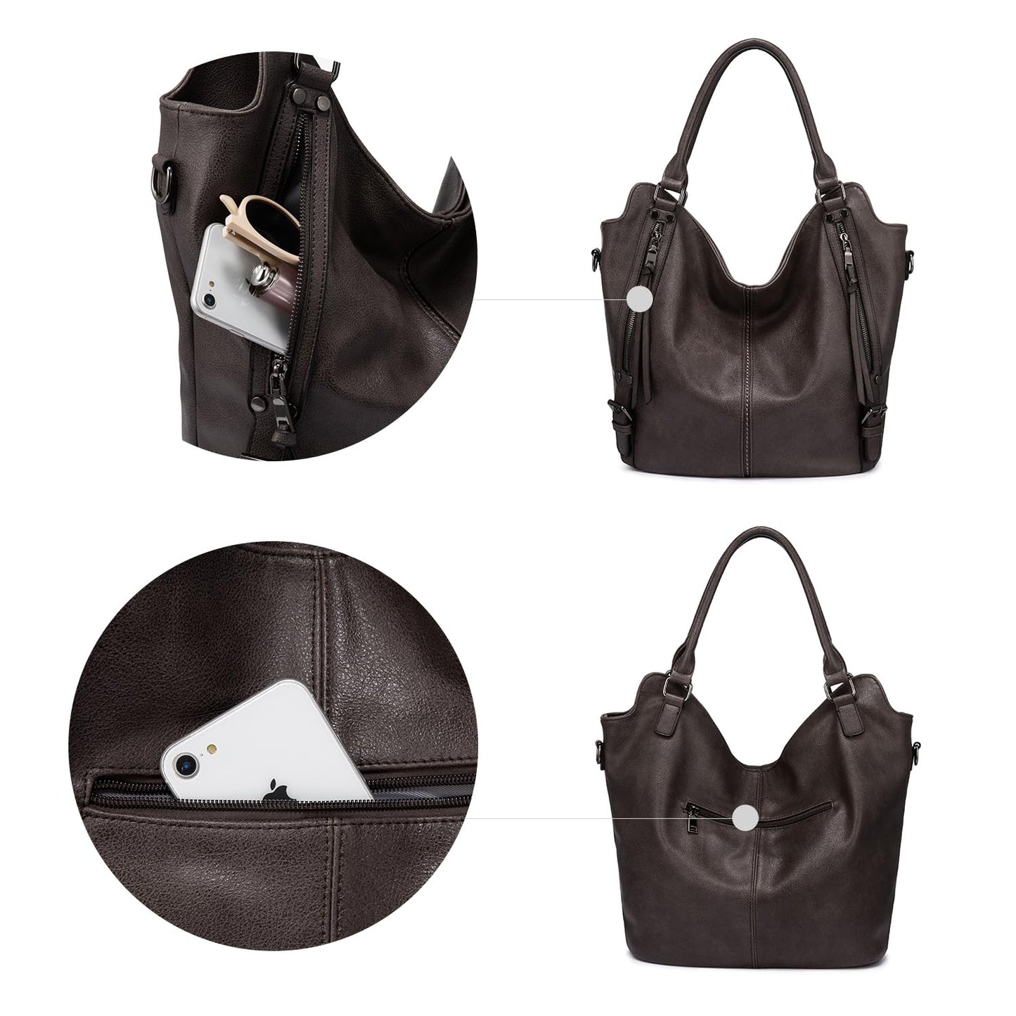 Tote Bag for Women PU Leather Shoulder Bags Fashion Hobo Bags Large Purse and Handbags with Adjustable Shoulder Strap