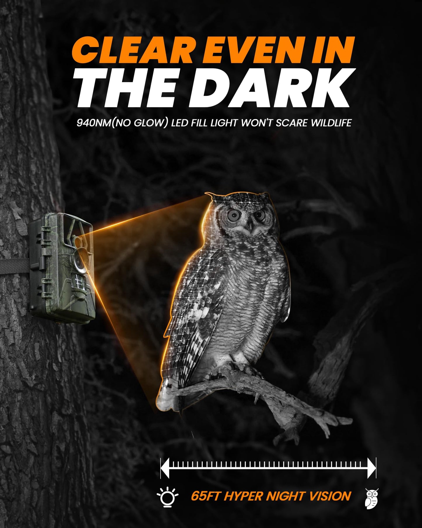 NOXOWL Trail Camera WiFi 60MP/8k Game Camera with No Glow Night Vision Waterproof,0.05s Trigger Motion Activated Hunting Camera,Suitable for Outdoor Wildlife Deer Scouting,Monitoring Home Security