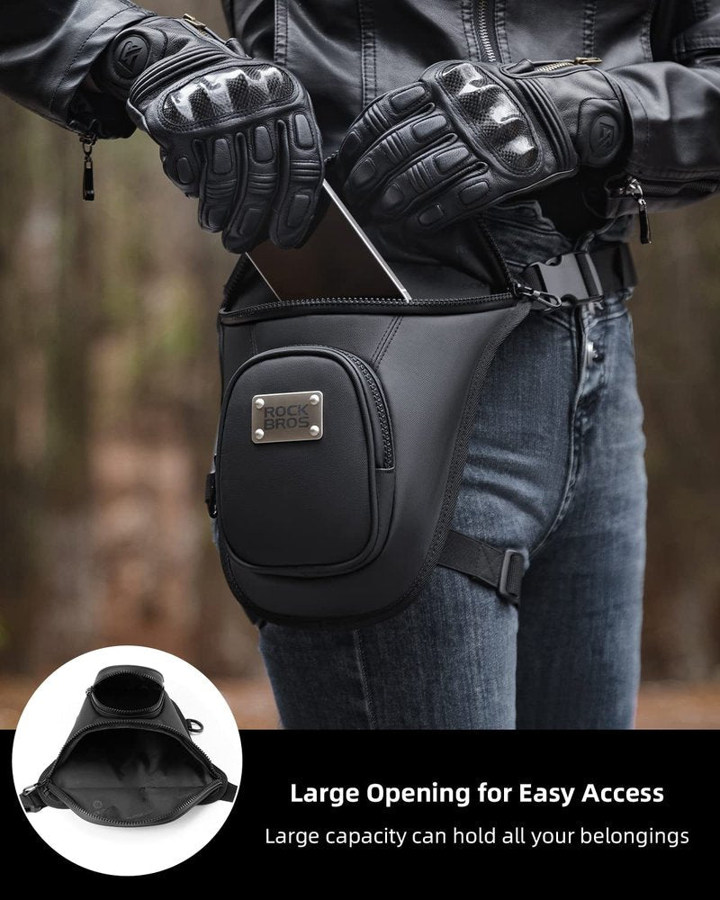ROCKBROS Drop Leg Bag for Men Women - Motorcycle Thigh Bag with Removable Leg Harness for Hiking, Climbing, Cycling, Fishing, Riding, Travel