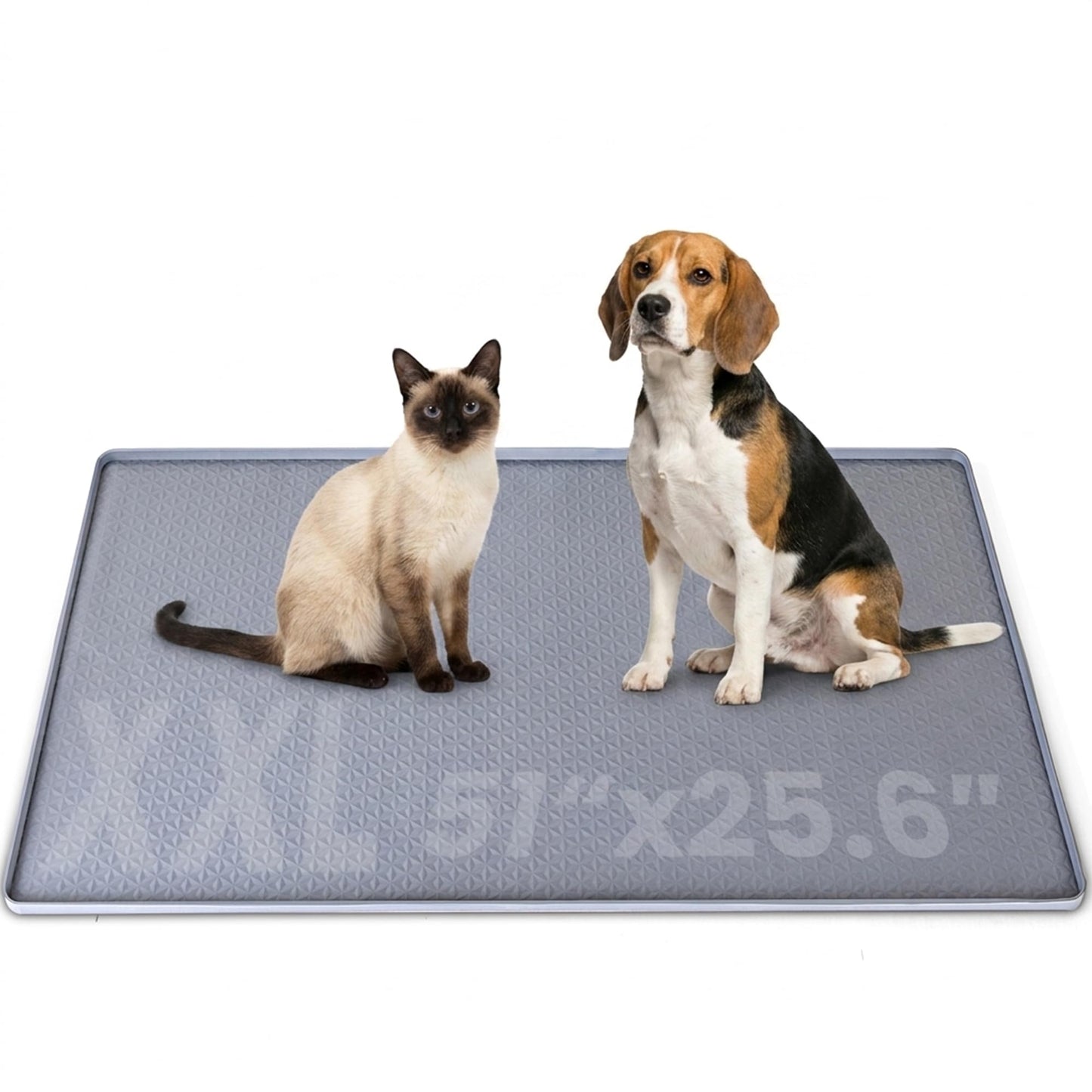 Aothey Dog Pee Pad Holder & Cat Litter Mat, XXL 51''×25.6'', Waterproof Floor Silicone Mat for Pets, Easy to Clean, Soft on Paws (Dark Grey)