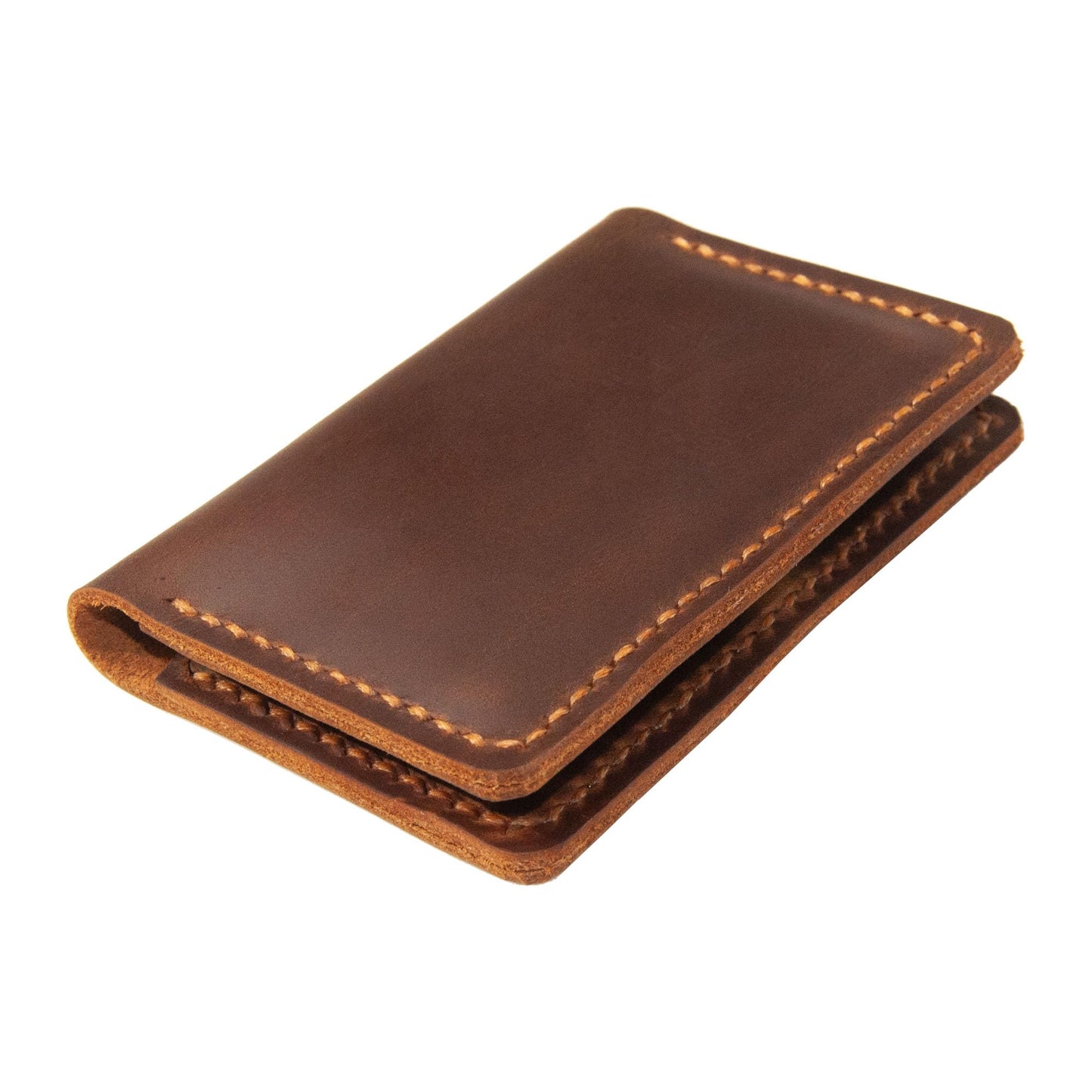 Turbosnail Leather Origami Wallet, Minimalist Bi-Fold, RFID Protected, Brown