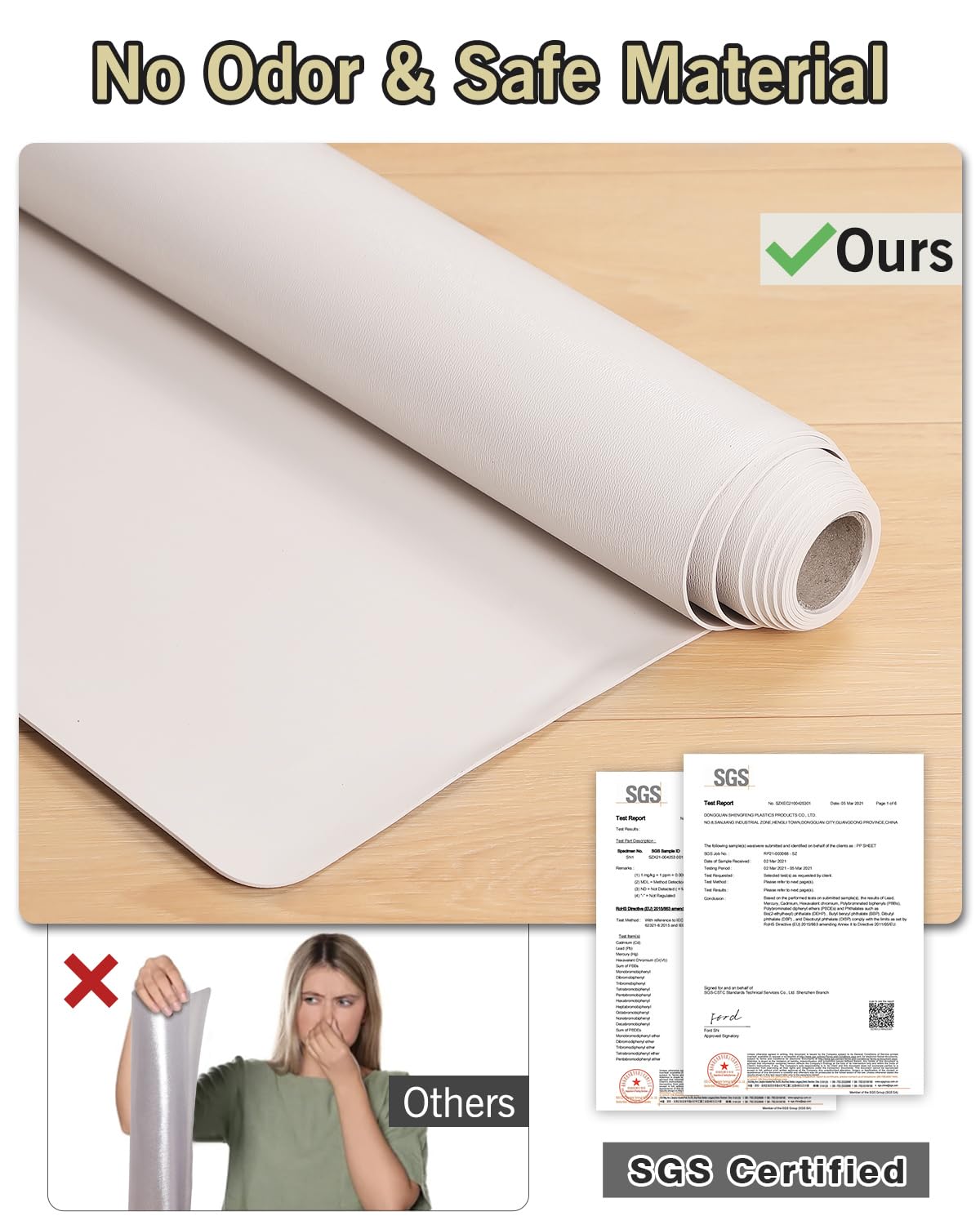 FURKIT Soft Large Plastic Floor Mat for Living Room, 6'×9' Beige Waterproof Vinyl Area Rug for Baby Spills, Non-Slip Durable Multi-Pupose Floor Cover Protector for High Traffic Areas