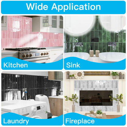 Art3d 11.4 x 9 Inch Heavy-Duty Peel and Stick PVC Backsplash for Home Décor, 10-Pack PVC Wall Tiles for Kitchen Countertop, Pink Marble